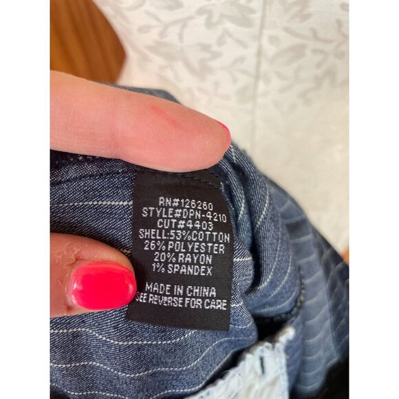 Velvet Heart Denim Jean Jacket Long Sleeve Pockets Pinstripe Blue Sz S NWT - Picture 9 of 10